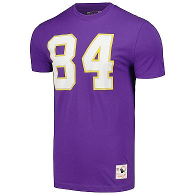 Men's Mitchell & Ness Randy Moss Purple Minnesota Vikings 40th Anniversary Retired Player Name & Number T-Shirt