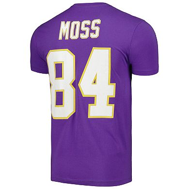Men's Mitchell & Ness Randy Moss Purple Minnesota Vikings 40th Anniversary Retired Player Name & Number T-Shirt