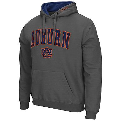 Men's Colosseum Charcoal Auburn Tigers Arch & Logo 3.0 Pullover Hoodie