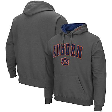Men's Colosseum Charcoal Auburn Tigers Arch & Logo 3.0 Pullover Hoodie