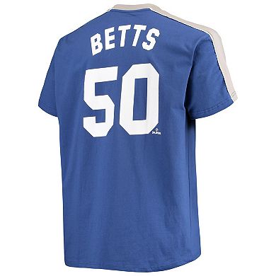 Men's Mookie Betts Royal/Gray Los Angeles Dodgers Big & Tall Fashion Piping Player T-Shirt