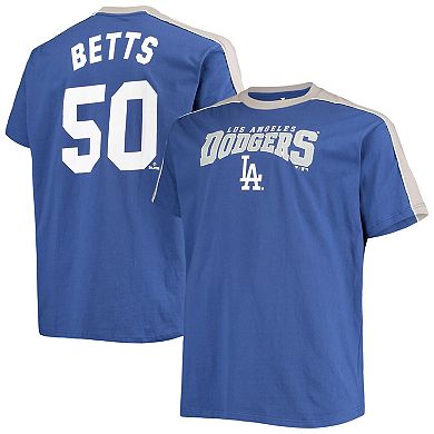 Men's Mookie Betts Royal/Gray Los Angeles Dodgers Big & Tall Fashion Piping Player T-Shirt