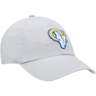 Men's '47 Gray Los Angeles Rams Logo Clean Up Adjustable Hat