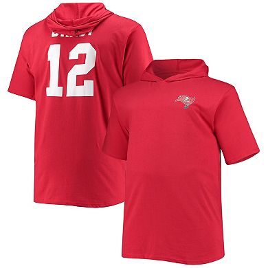 Men's Fanatics Branded Tom Brady Red Tampa Bay Buccaneers Big & Tall Player Name & Number Hoodie T-Shirt