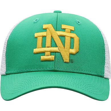 Men's Top of the World Green/White Notre Dame Fighting Irish Trucker Snapback Hat