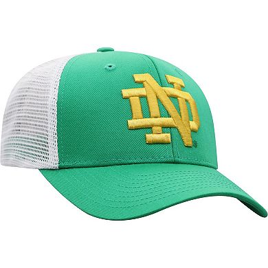 Men's Top of the World Green/White Notre Dame Fighting Irish Trucker Snapback Hat