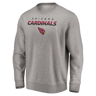 Men's Fanatics Branded Heathered Gray Arizona Cardinals Block Party Pullover Sweatshirt