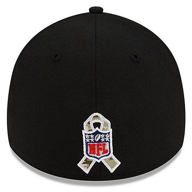 Men's New Era Black/Camo Philadelphia Eagles 2021 Salute To Service Historic Logo 39THIRTY Flex Hat