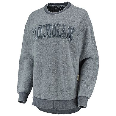 Women's Pressbox Navy Michigan Wolverines Ponchoville Pullover Sweatshirt