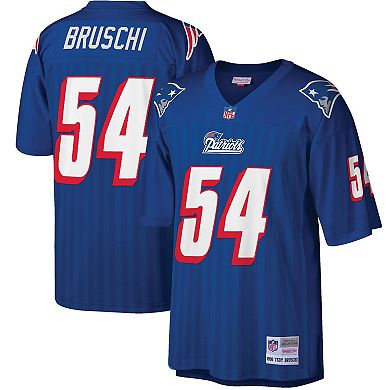 Men's Mitchell & Ness Tedy Bruschi Royal New England Patriots Big & Tall 1996 Retired Player Replica Jersey
