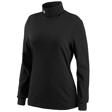 Women's WEAR by Erin Andrews Black New Orleans Saints Long Sleeve Tri-Blend Turtleneck T-Shirt