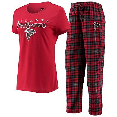 Women's Concepts Sport Red/Black Atlanta Falcons Logo T-Shirt & Pants Set