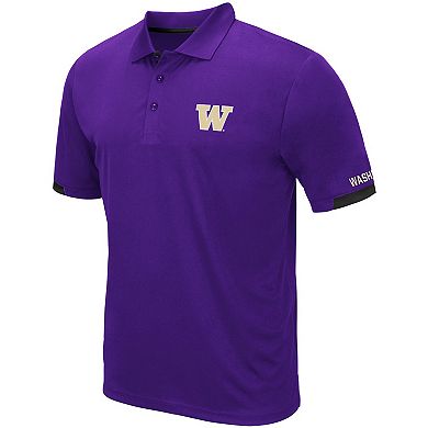 Men's Colosseum Purple Washington Huskies Logo Santry Polo