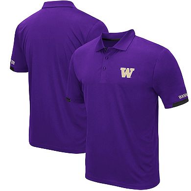 Men's Colosseum Purple Washington Huskies Logo Santry Polo