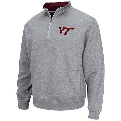 Men's Colosseum Heathered Gray Virginia Tech Hokies Tortugas Team Logo Quarter-Zip Jacket