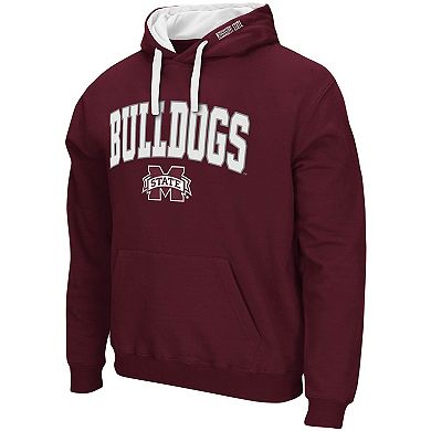 Men's Colosseum Maroon Mississippi State Bulldogs Big & Tall Arch & Logo 2.0 Pullover Hoodie