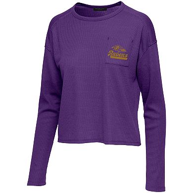Women's Junk Food Purple Baltimore Ravens Pocket Thermal Long Sleeve T-Shirt