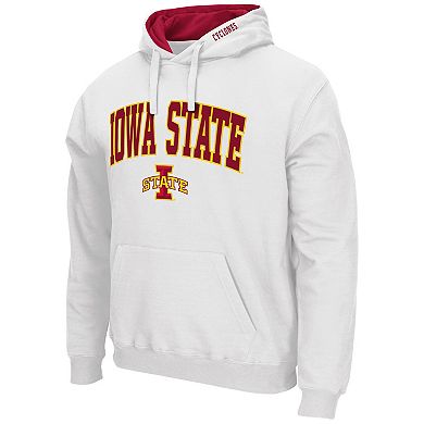 Men's Colosseum White Iowa State Cyclones Arch & Logo 3.0 Pullover Hoodie
