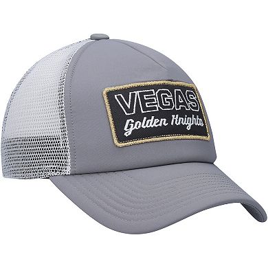 Men's adidas Gray/White Vegas Golden Knights Locker Room Foam Trucker Snapback Hat
