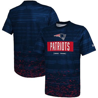 Men's New Era Navy New England Patriots Combine Authentic Sweep T-Shirt