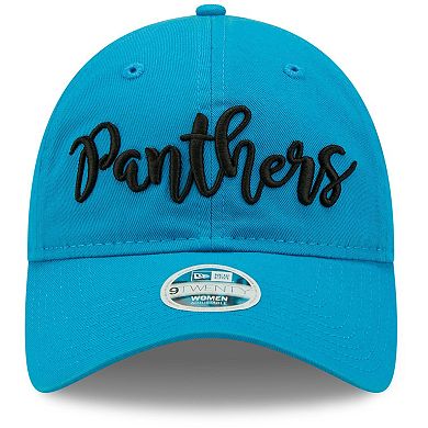 Women's New Era Blue Carolina Panthers Script 9TWENTY Adjustable Hat