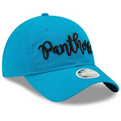 Women's New Era Blue Carolina Panthers Script 9TWENTY Adjustable Hat