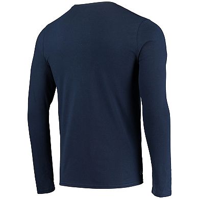Men's New Era Navy Chicago Bears Combine Authentic Static Abbreviation Long Sleeve T-Shirt