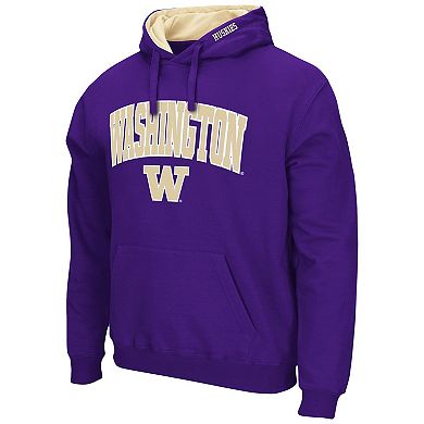 Men's Colosseum Purple Washington Huskies Arch & Logo 3.0 Pullover Hoodie