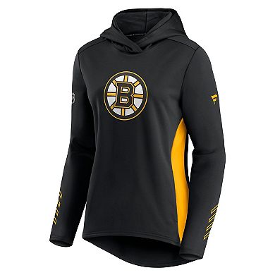 Women's Fanatics Branded Black/Gold Boston Bruins Authentic Pro Locker Room Pullover Hoodie