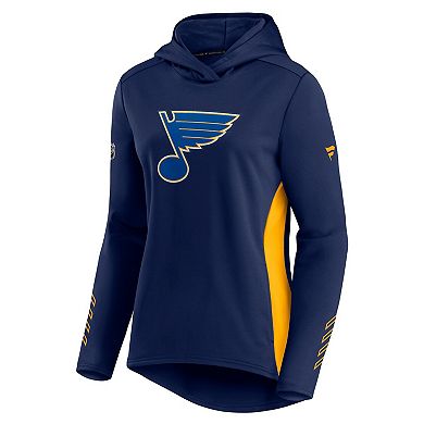 Women's Fanatics Branded Navy/Gold St. Louis Blues Authentic Pro Locker Room Pullover Hoodie