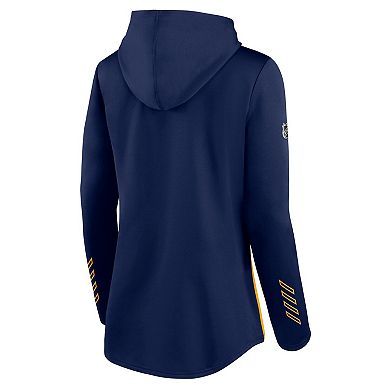 Women's Fanatics Branded Navy/Gold St. Louis Blues Authentic Pro Locker Room Pullover Hoodie