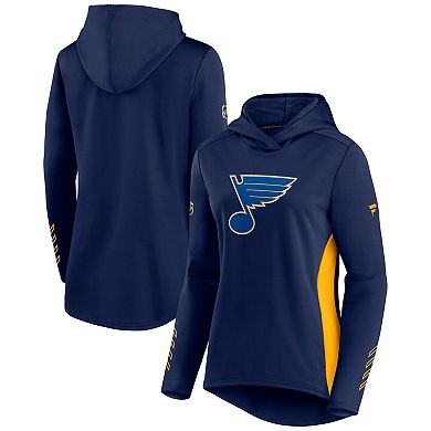 Women's Fanatics Branded Navy/Gold St. Louis Blues Authentic Pro Locker Room Pullover Hoodie