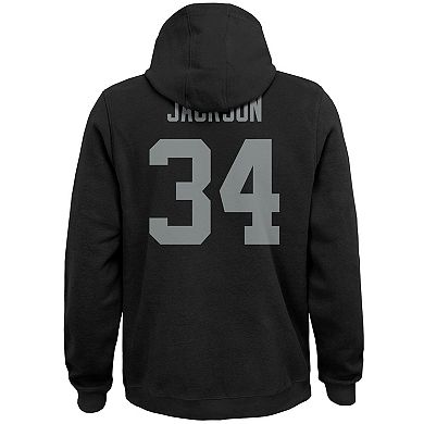 Youth Mitchell & Ness Bo Jackson Black Las Vegas Raiders Retired Player Name & Number Pullover Hoodie