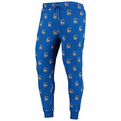 The Wild Collective Royal Golden State Warriors Allover Logo Jogger Pants