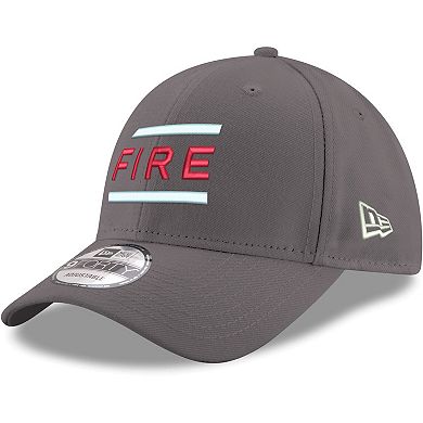 Men's New Era Graphite Chicago Fire Team Wordmark 9FORTY Adjustable Hat