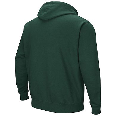 Men's Colosseum Green NDSU Bison Arch and Logo Pullover Hoodie
