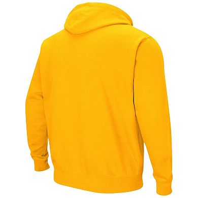 Men's Colosseum Gold West Virginia Mountaineers Arch & Logo 3.0 Pullover Hoodie