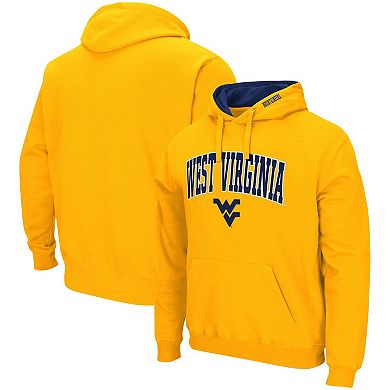 Men's Colosseum Gold West Virginia Mountaineers Arch & Logo 3.0 Pullover Hoodie