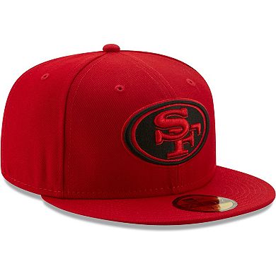 Men's New Era Scarlet San Francisco 49ers Team Omaha 59FIFTY Fitted Hat