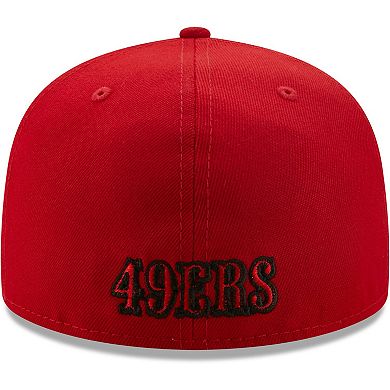 Men's New Era Scarlet San Francisco 49ers Team Omaha 59FIFTY Fitted Hat