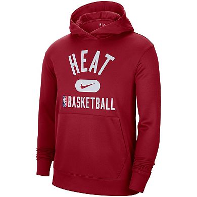 Men's Nike Red Miami Heat 2021-2022 Spotlight On Court Performance Practice Pullover Hoodie