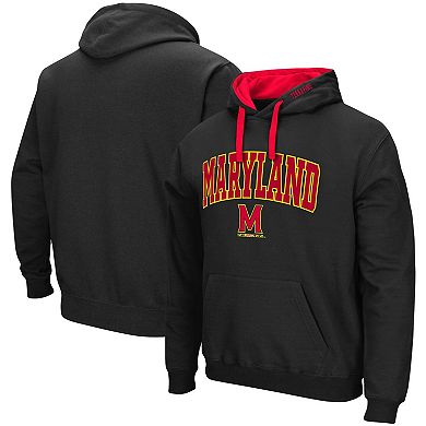 Men's Colosseum Black Maryland Terrapins Big & Tall Arch & Logo 2.0 Pullover Hoodie