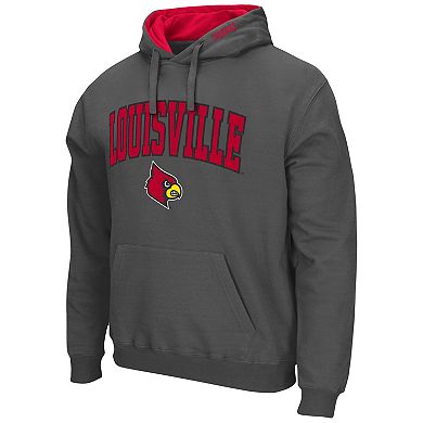 Men's Colosseum Charcoal Louisville Cardinals Arch & Logo 3.0 Pullover Hoodie