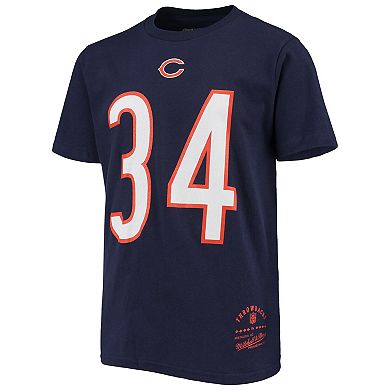 Youth Mitchell & Ness Walter Payton Navy Chicago Bears Retired Retro Player Name & Number T-Shirt