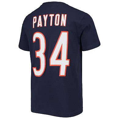 Youth Mitchell & Ness Walter Payton Navy Chicago Bears Retired Retro Player Name & Number T-Shirt