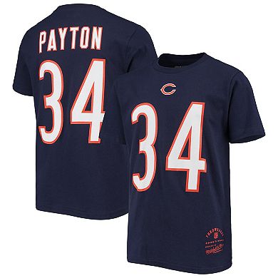 Youth Mitchell & Ness Walter Payton Navy Chicago Bears Retired Retro Player Name & Number T-Shirt