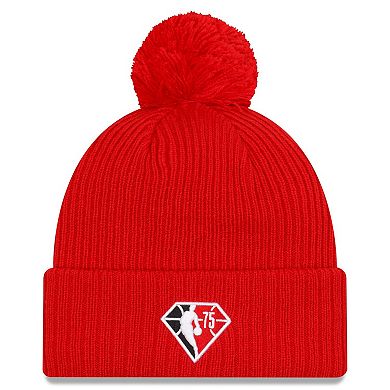 Men's New Era Red Houston Rockets 2021 NBA Tip-Off Team Color Pom Cuffed Knit Hat