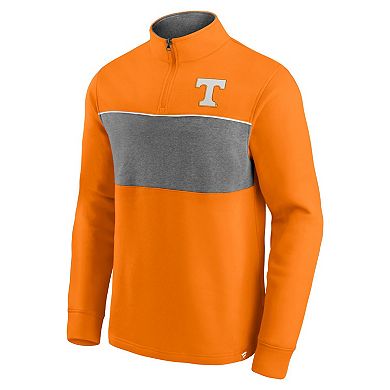 Men's Fanatics Branded Tennessee Orange/Heathered Gray Tennessee Volunteers Primary Logo Quarter-Zip Jacket