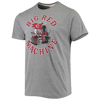 Men's Homage Heathered Gray Cincinnati Reds Hyper Local Tri-Blend T-Shirt