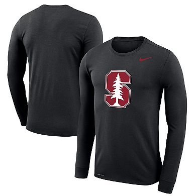 Men's Nike Black Stanford Cardinal Legend Wordmark Performance Long Sleeve T-Shirt